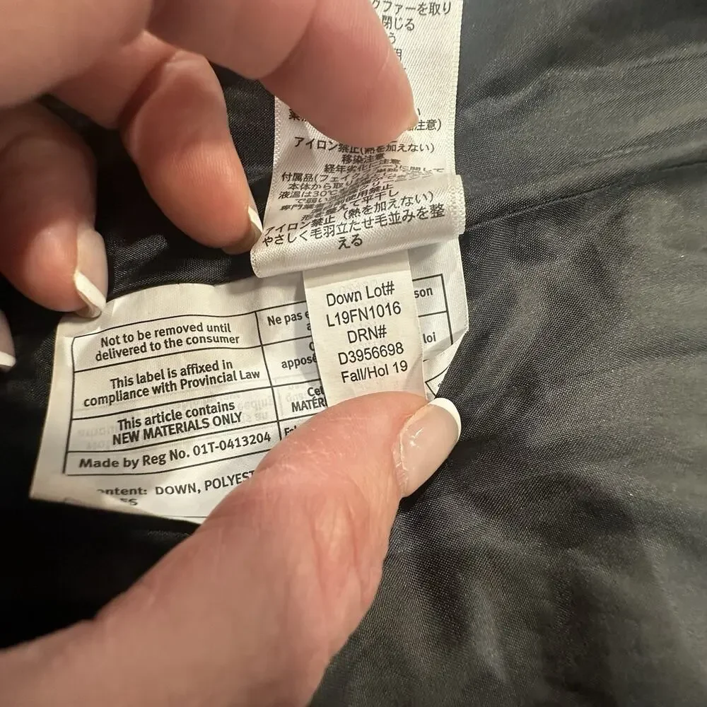 Eddie Bauer Wmn's EB550 Goose Down Puffer Coat Parka Hooded Fur Trim Black Sz S - Picture 11 of 11